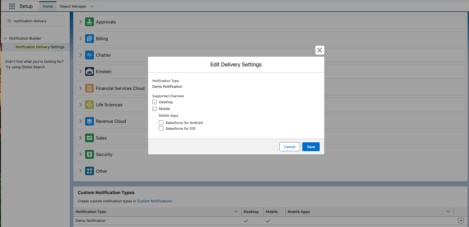 Delivery Settings Delivery Settings